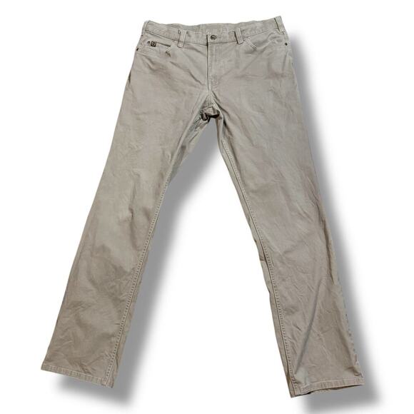 Noble Outfitters Flex 5 Pocket Pants Mens Taupe Stretch Twill Size 36/35 - Picture 1 of 7